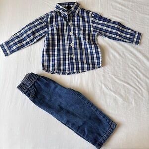 2 pcs bundle polo long sleeve boys kids outfit